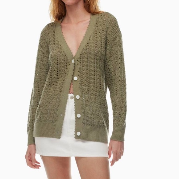 NWT Aritzia Wilfred color Bosana Green Reverence Cardigan